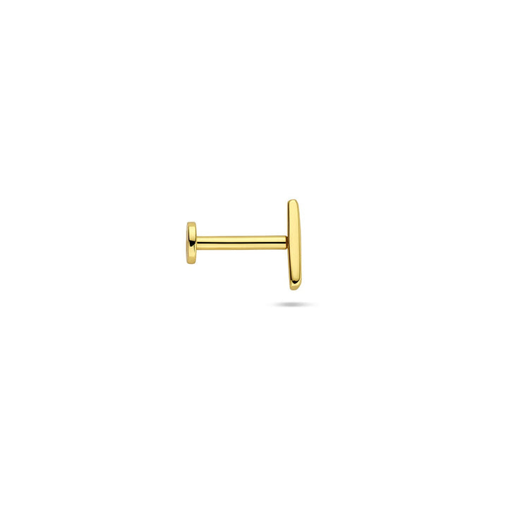 Verguld zilveren flat back piercing balk – 925 zilver