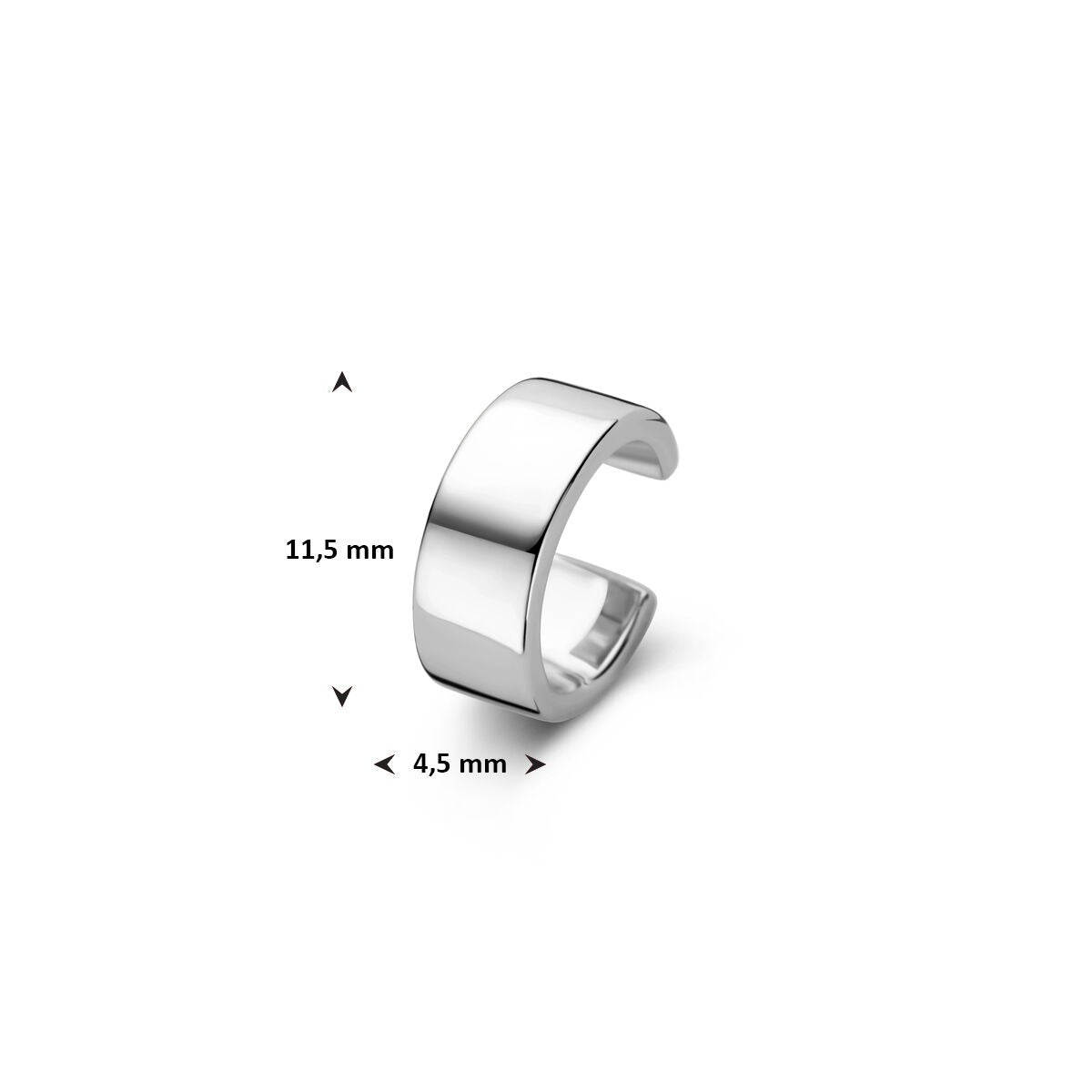 Zilveren ear cuff – gerhodineerd 925 zilver