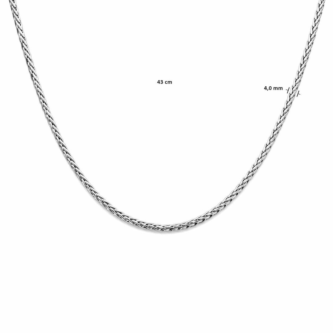 Zilveren ketting vossestaart – gerhodineerd