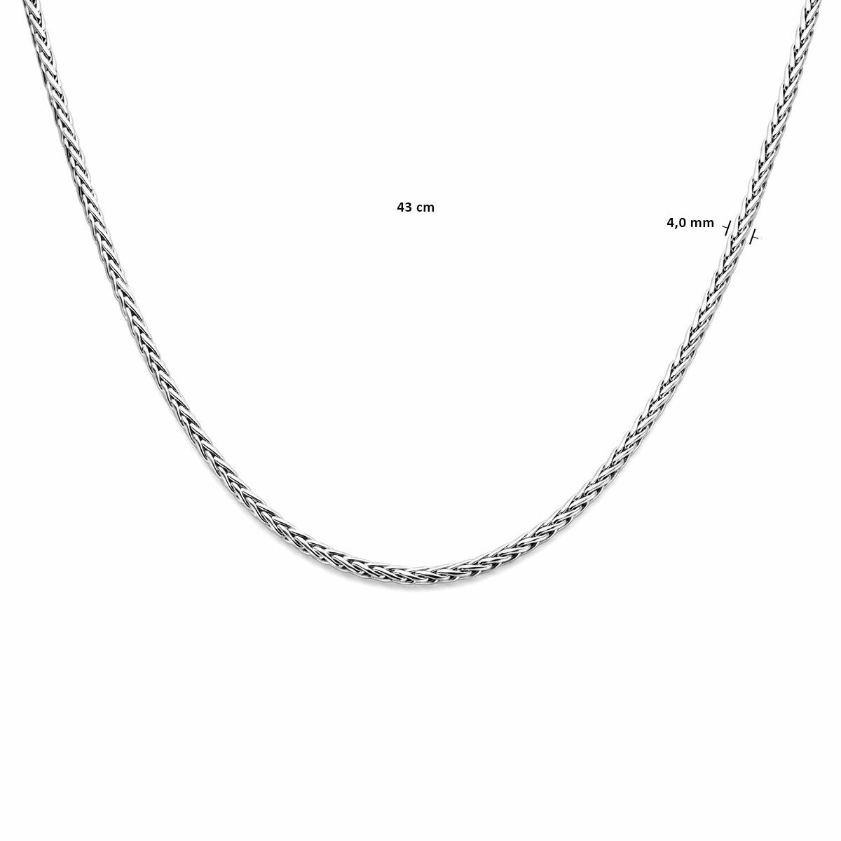 Zilveren ketting vossestaart – gerhodineerd