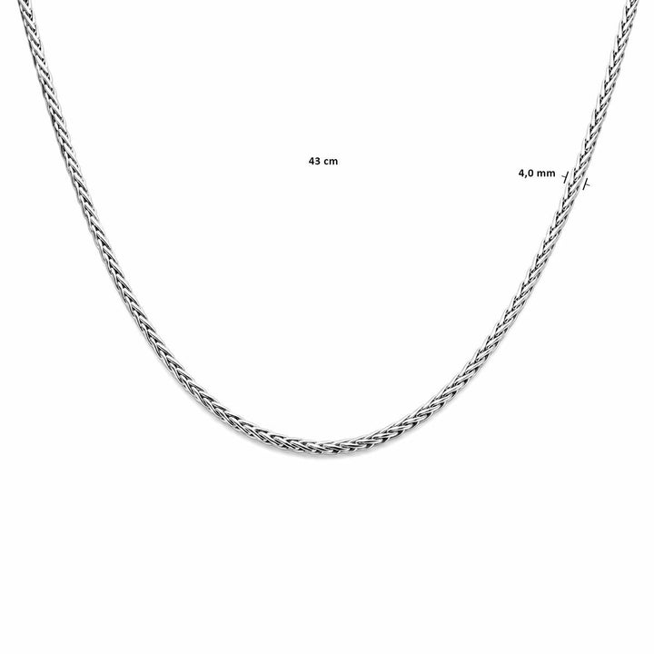 Zilveren ketting vossestaart – gerhodineerd