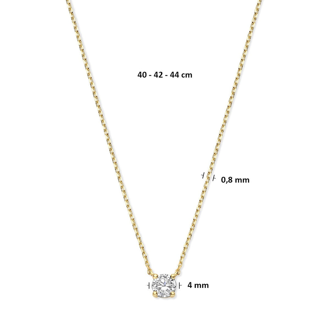9k Geelgouden ketting met zirkonia