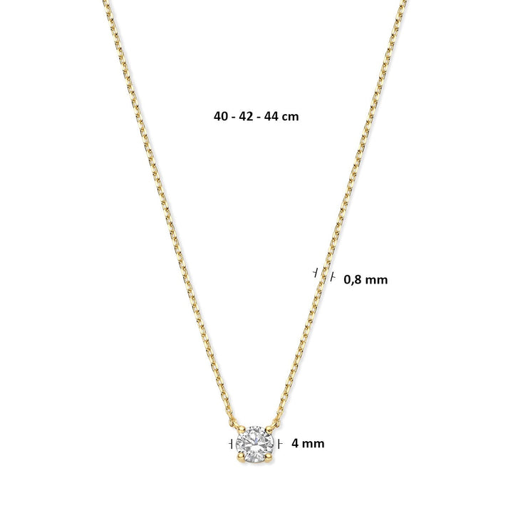 9k Geelgouden ketting met zirkonia
