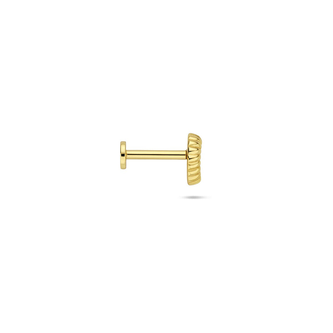 Verguld zilveren flat back piercing nautilus schelp – 925 zilver