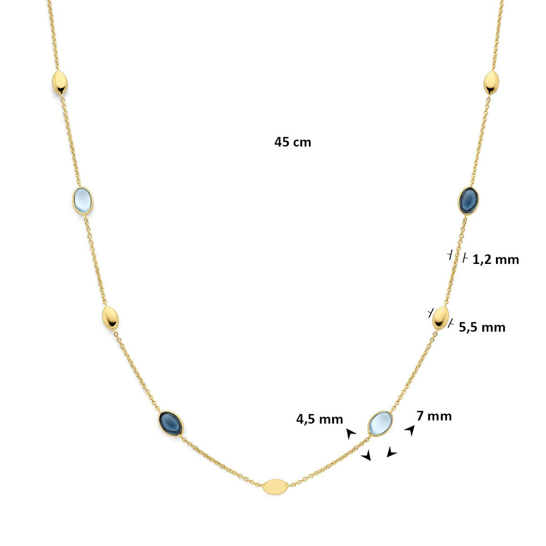Gouden ketting met topaas – 14k geelgoud