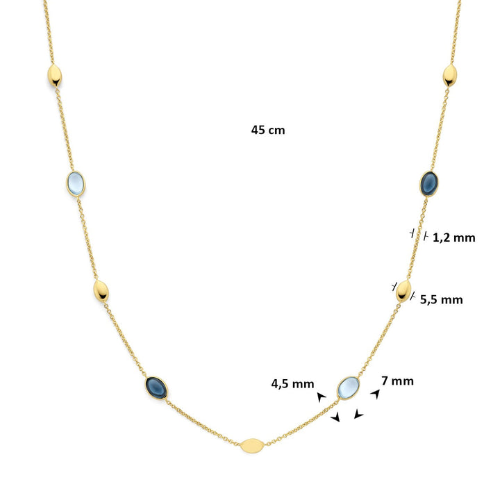 Gouden ketting met topaas – 14k geelgoud