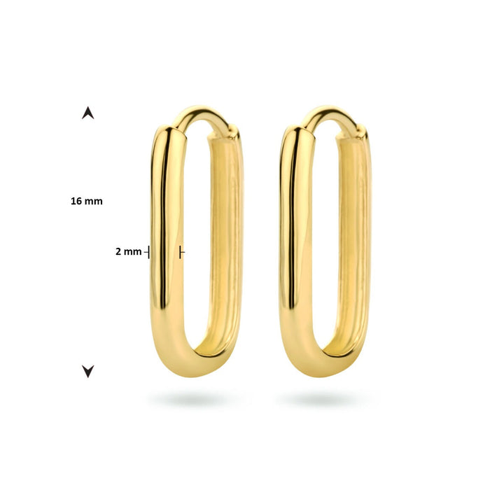 9k Geelgouden klapoorringen 16 mm