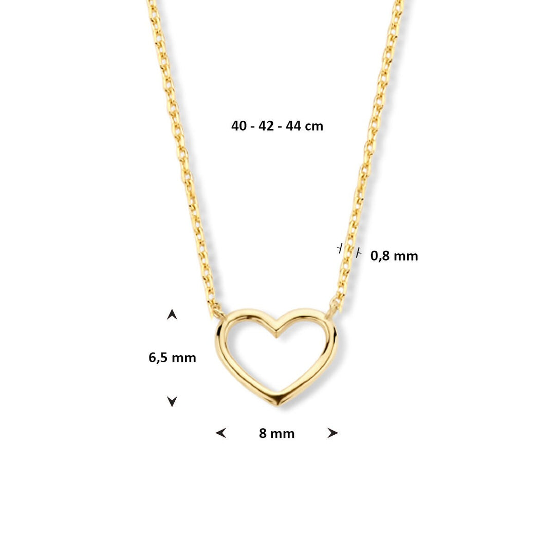 Geelgoudkleurige ketting met hartje – 9k