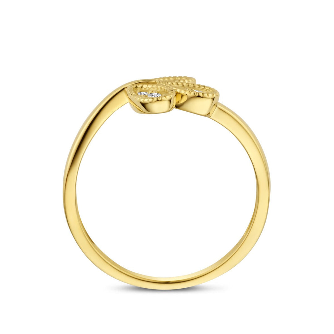 Gouden dames ring met diamant – 14k geelgoud