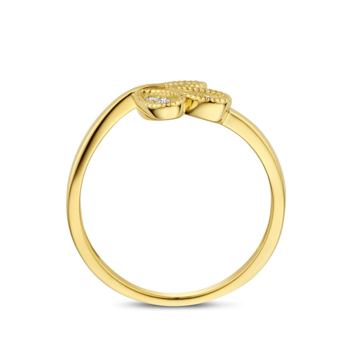 Gouden dames ring met diamant – 14k geelgoud