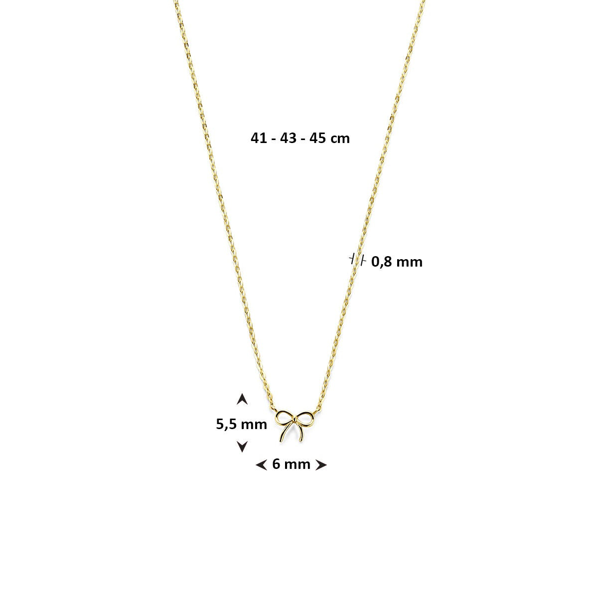 9k Geelgouden strik ketting