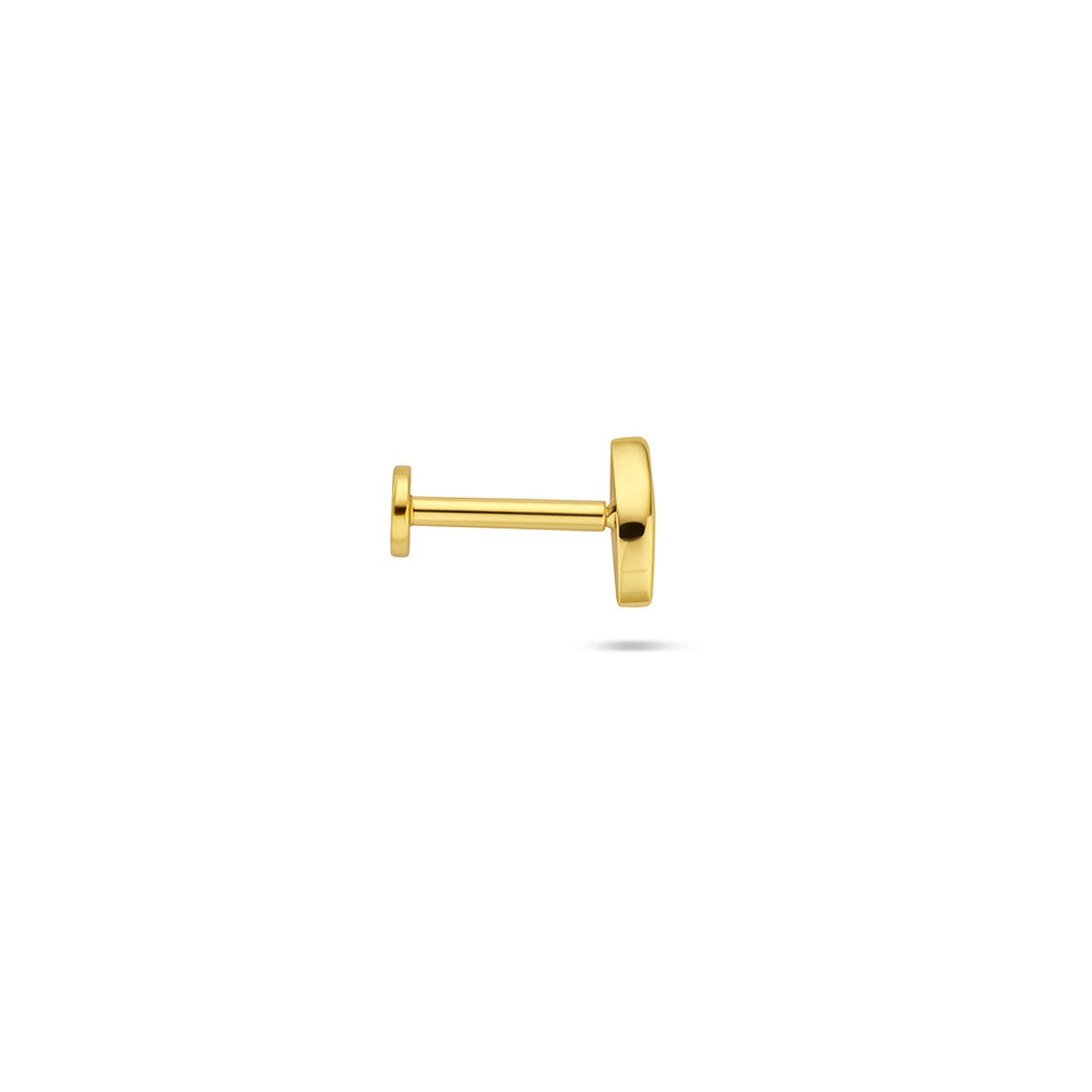 Verguld zilveren flat back piercing boze oog met zirkonia – 925 zilver