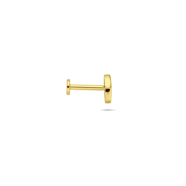 Verguld zilveren flat back piercing boze oog met zirkonia – 925 zilver