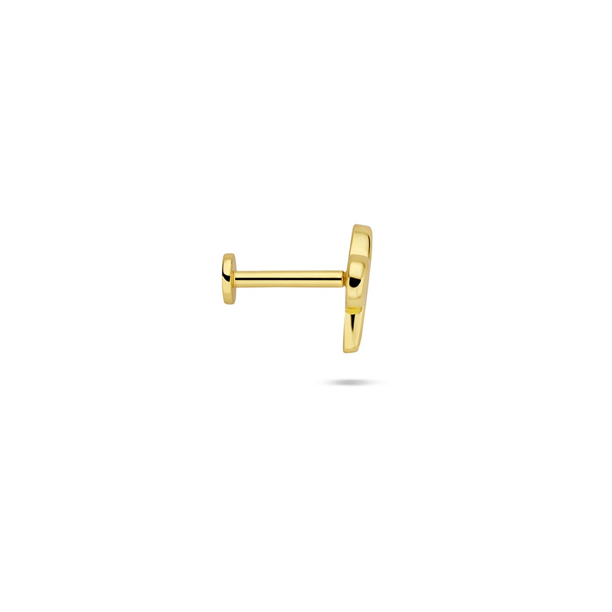 Verguld zilveren flat back piercing strikje – 925 zilver