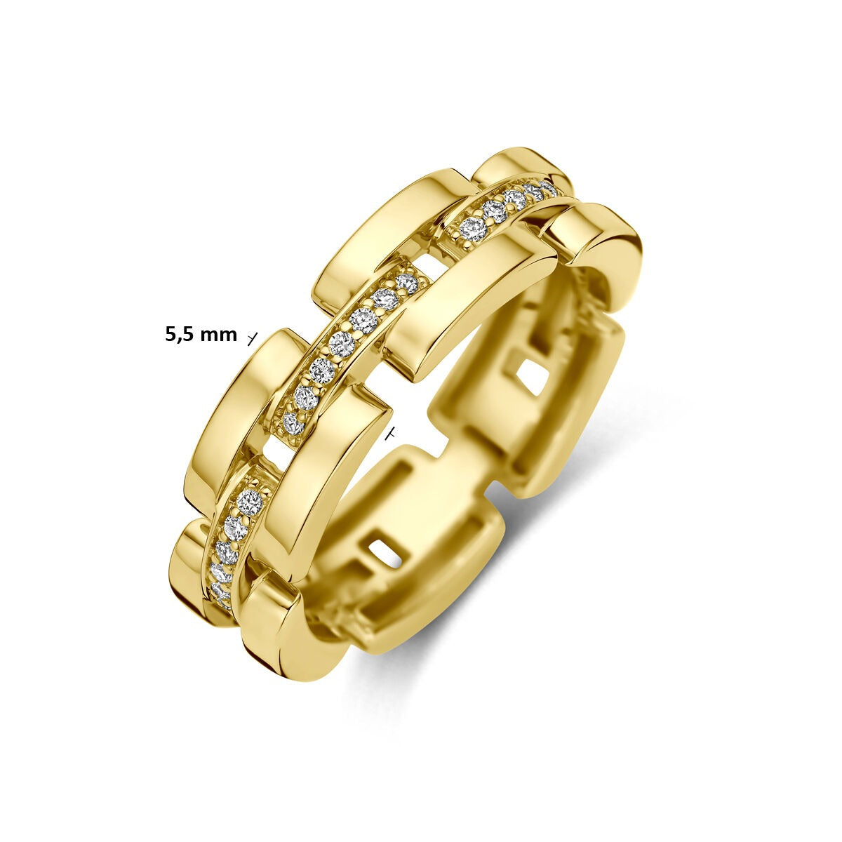 14k geelgouden ring met diamant