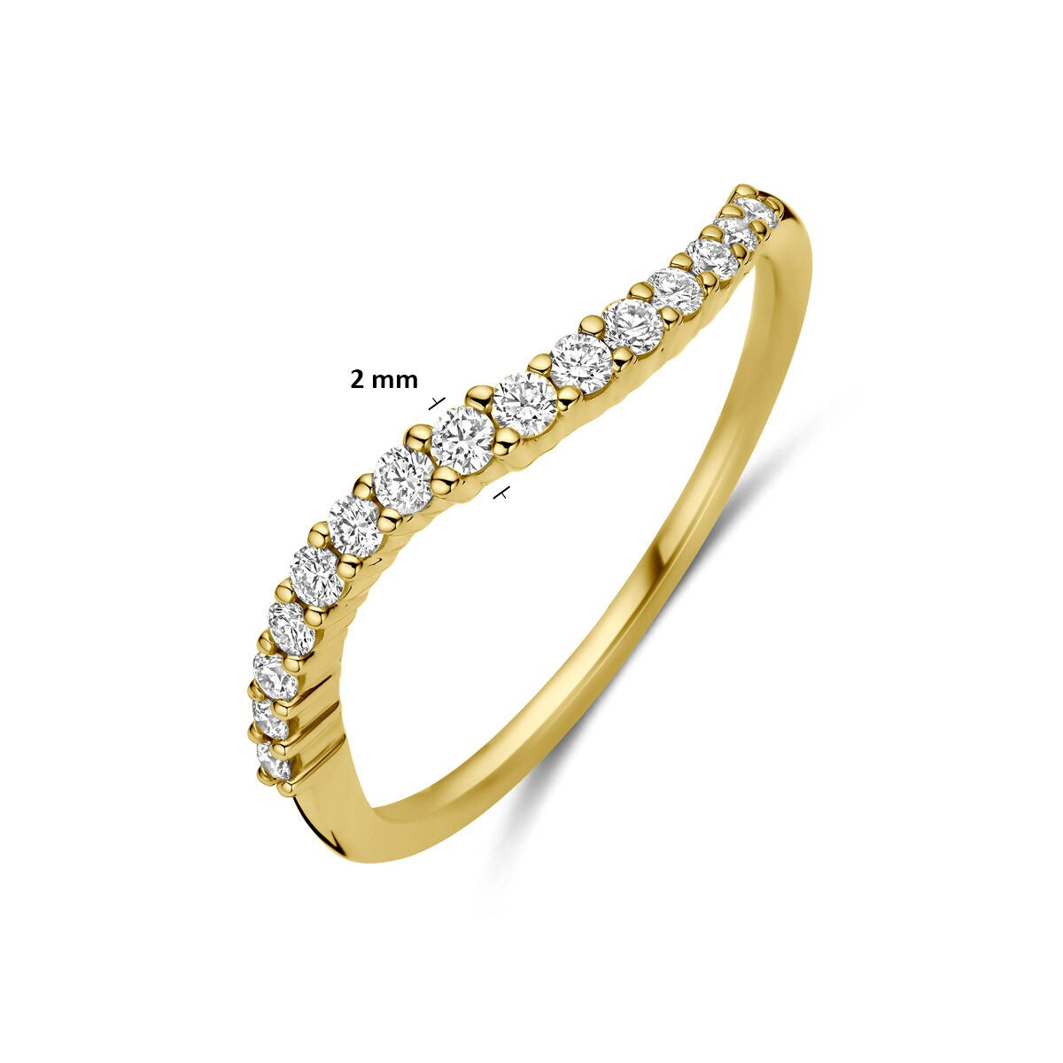 14k Geelgouden Alliance Ring met Diamant 0,21 ct