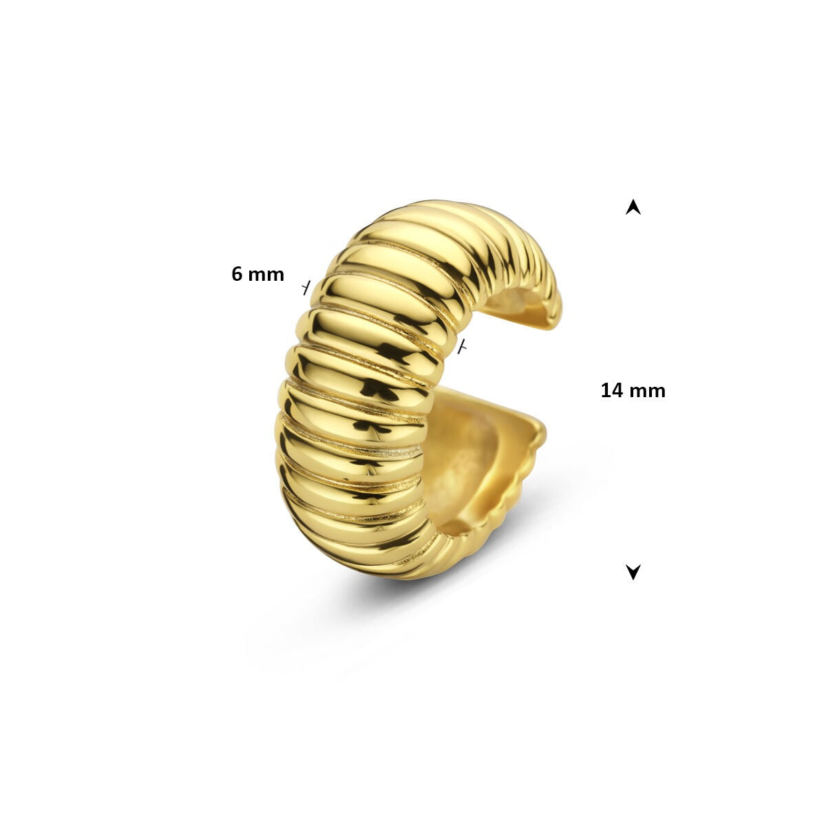 Verguld zilveren ear cuff – 925 zilver