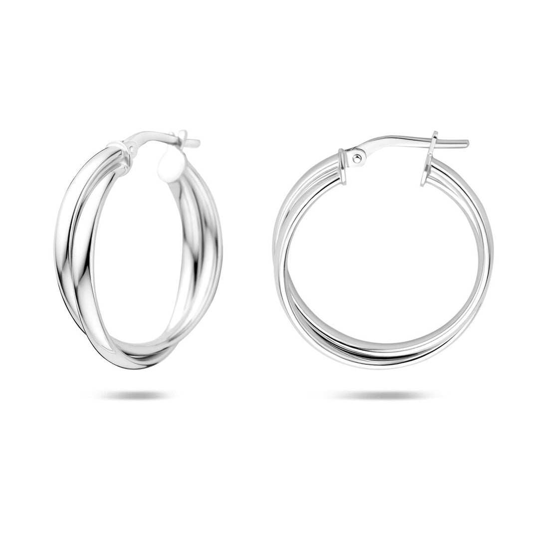 Gerhodineerd zilveren oorringen 24,5 mm