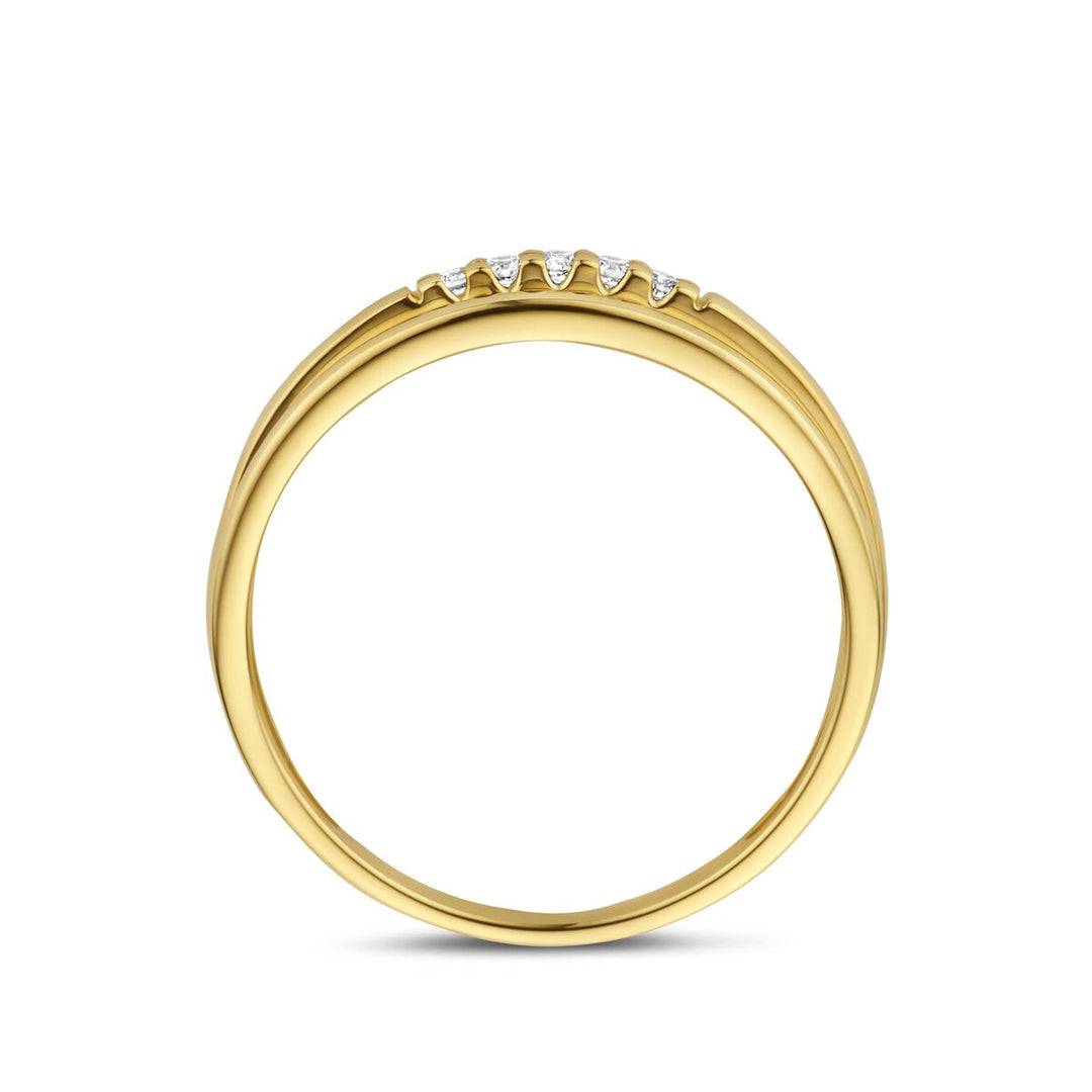 Gouden dames ring met diamant – 14k geelgoud