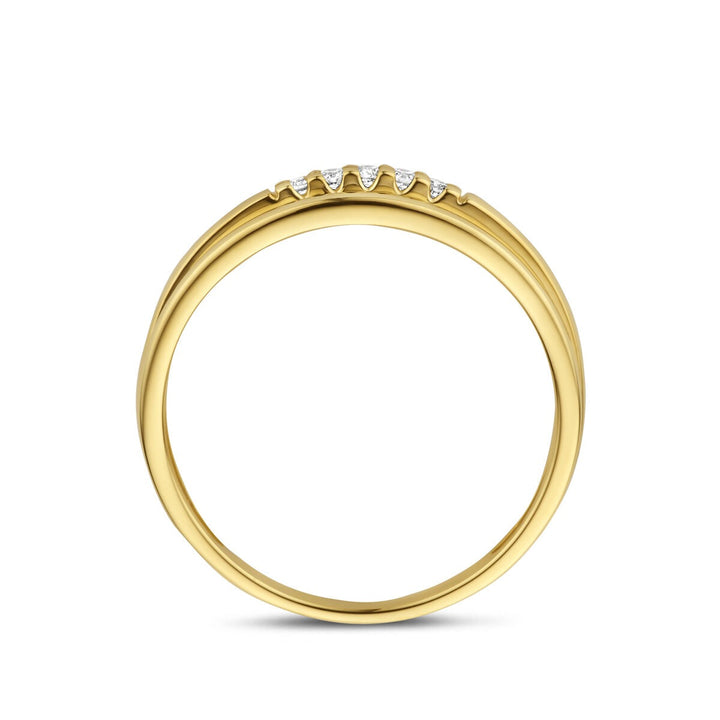 Gouden dames ring met diamant – 14k geelgoud