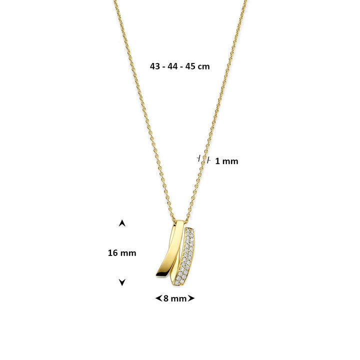 14k Geelgouden collier met diamant