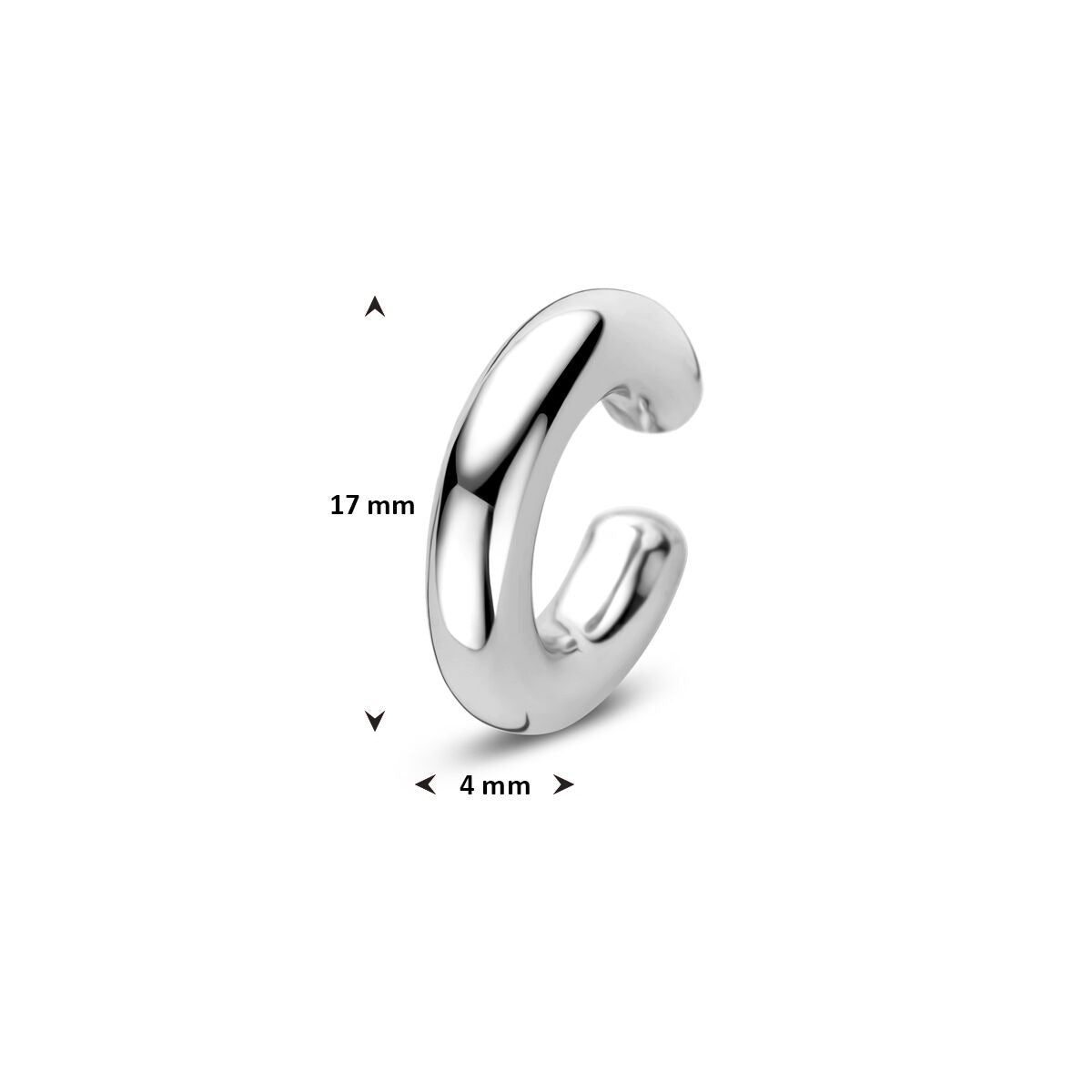 Zilveren ear cuff 925 gerhodineerd – strak design