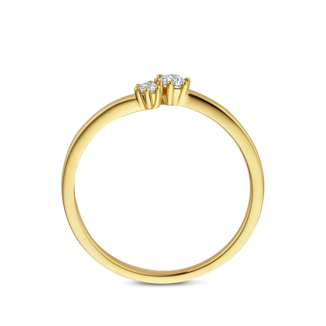 Gouden dames ring met diamant – 14k geelgoud