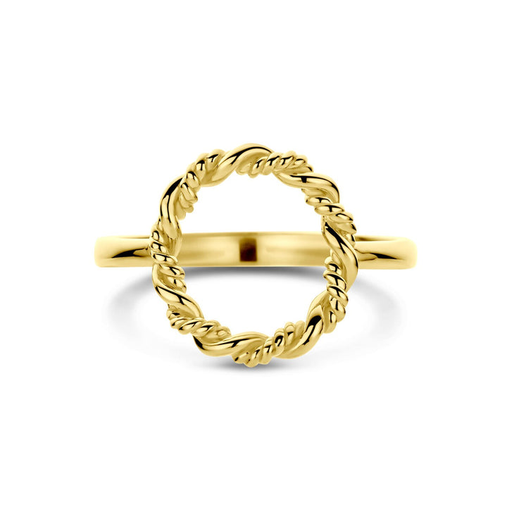 Gouden damesring gedraaid – 14k geelgoud