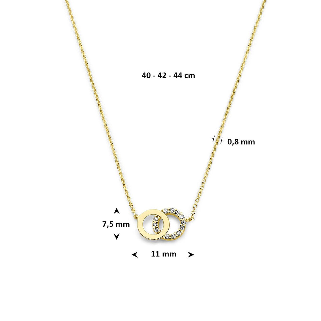 9k Geelgouden collier met zirkonia