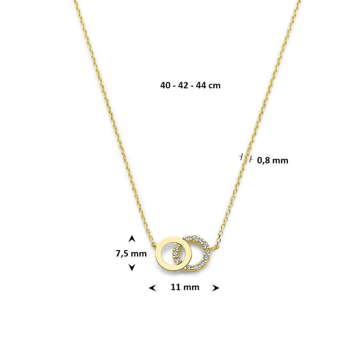 9k Geelgouden collier met zirkonia