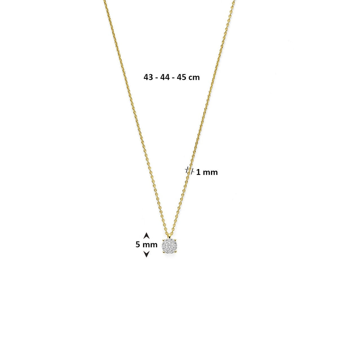 14k Bicolor collier met diamant
