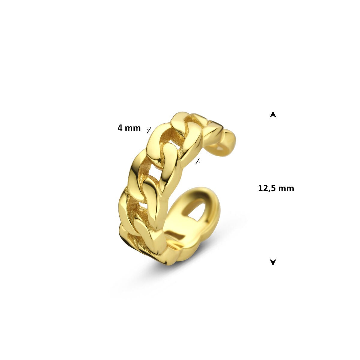 Verguld zilveren ear cuff dames – geelgoudkleurig
