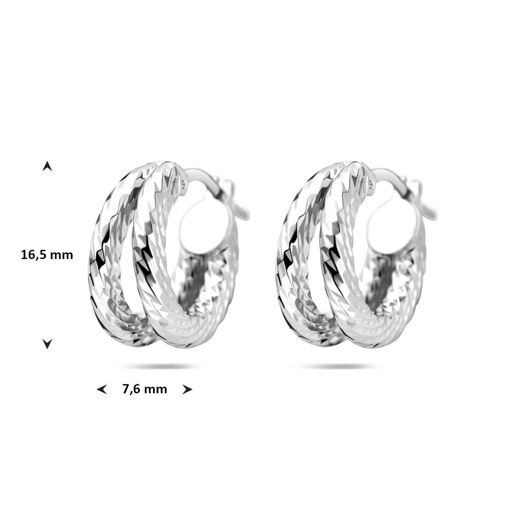 Gerhodineerd zilveren gedraaide oorringen dames