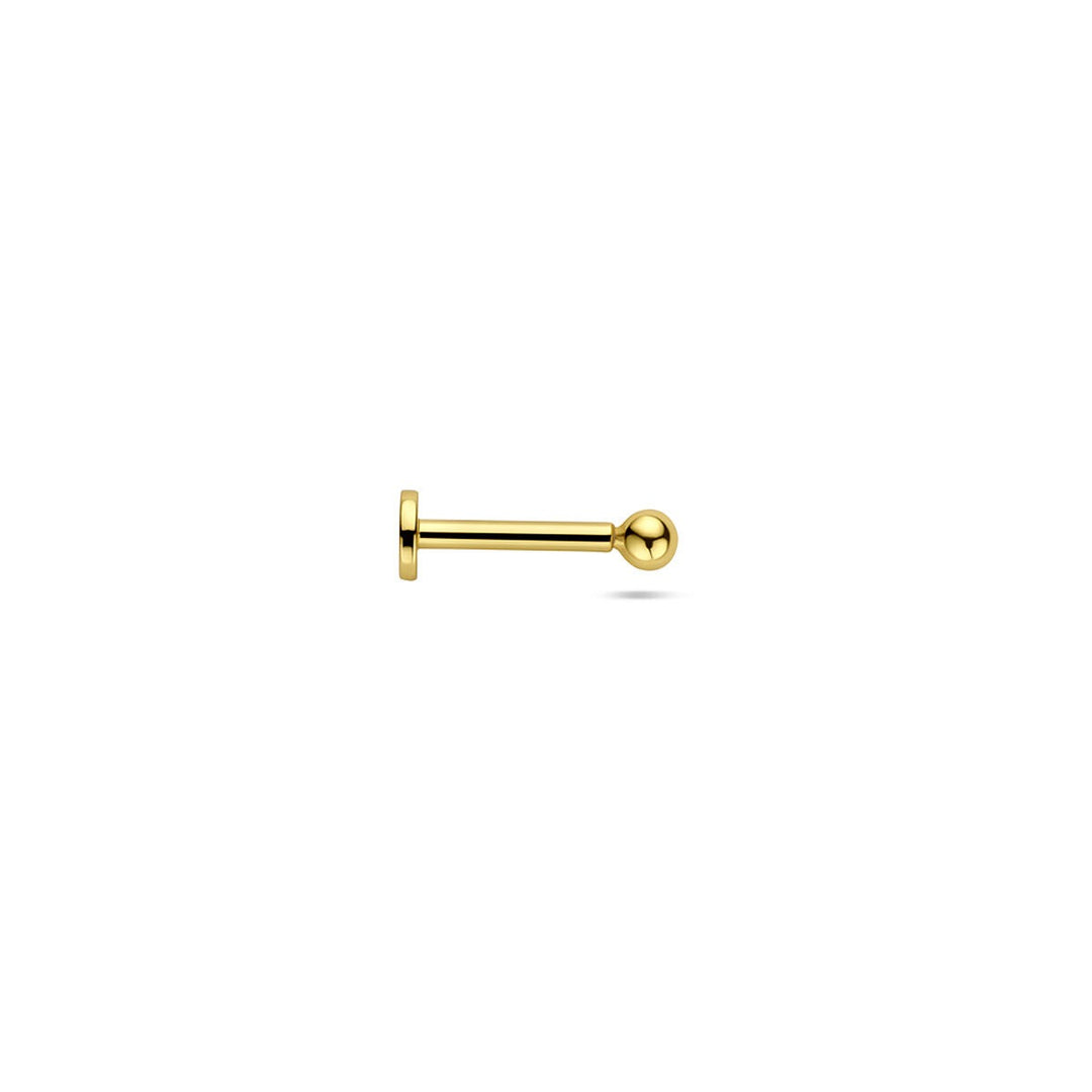 Verguld zilveren flat back piercing bolletje