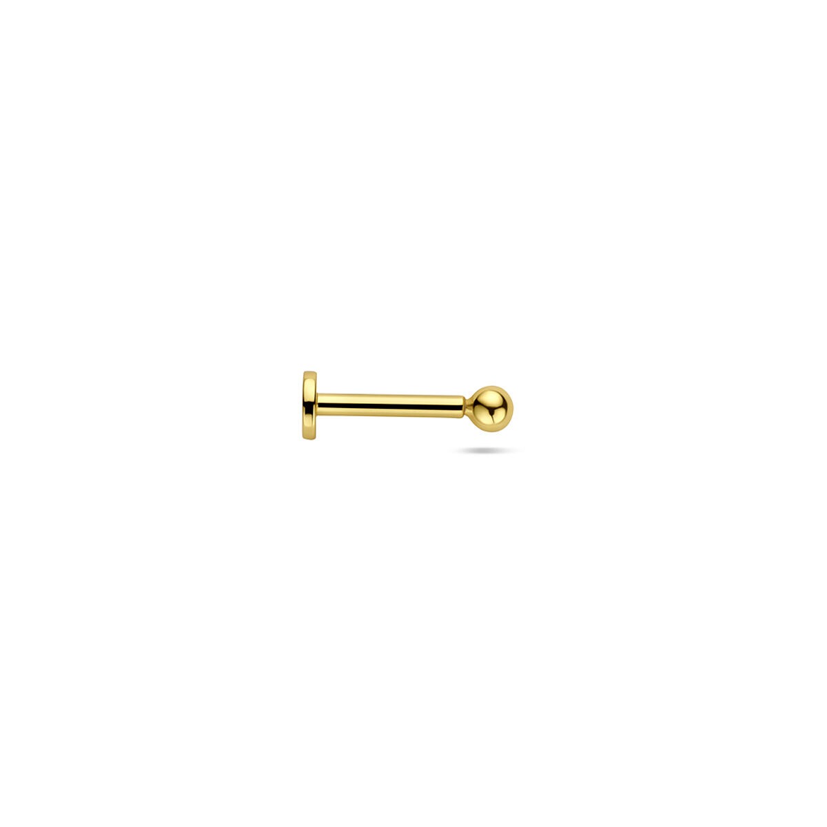 Verguld zilveren flat back piercing bolletje