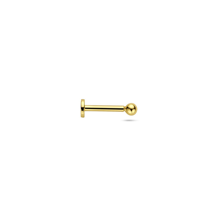 Verguld zilveren flat back piercing bolletje