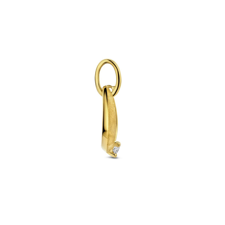 14k Geelgouden hanger met diamant