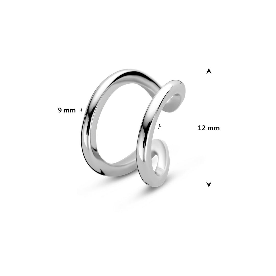 Gerhodineerd zilveren ear cuff dames