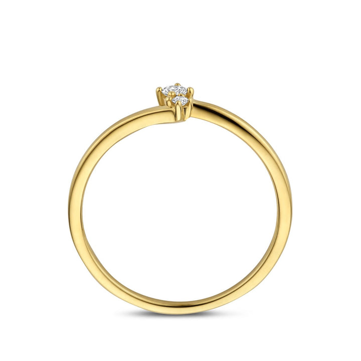 Gouden dames ring met diamant – 14k geelgoud