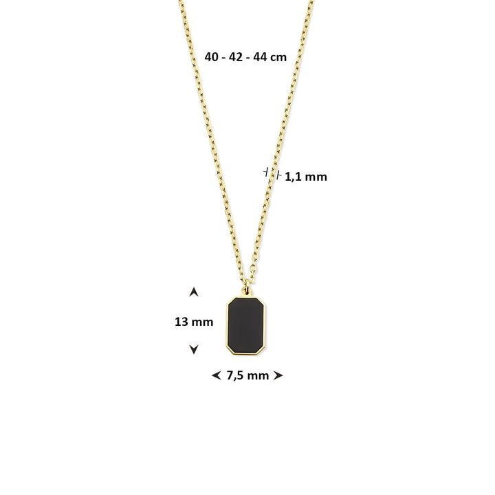14k geelgouden collier met onyx – krachtig en elegant