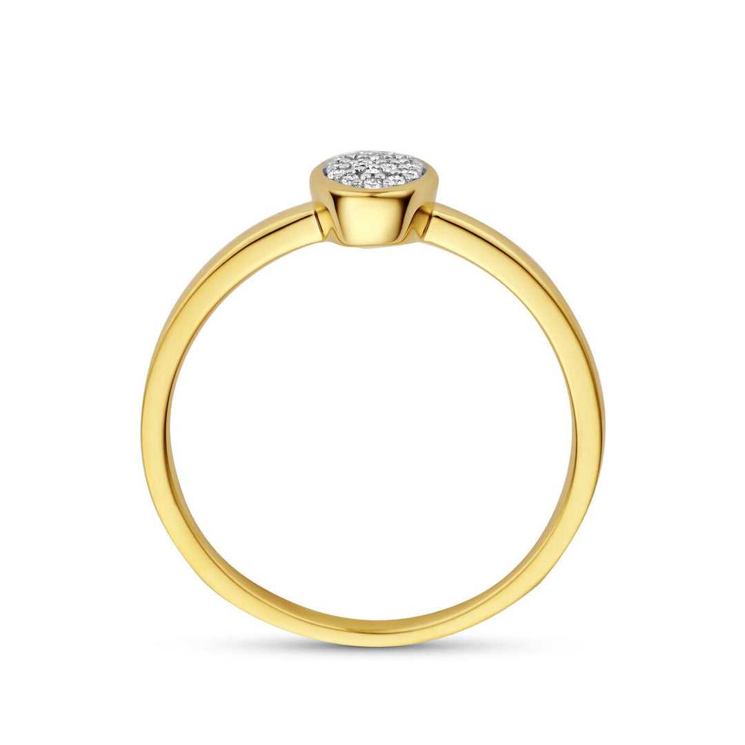 14k Geelgouden ring met diamant