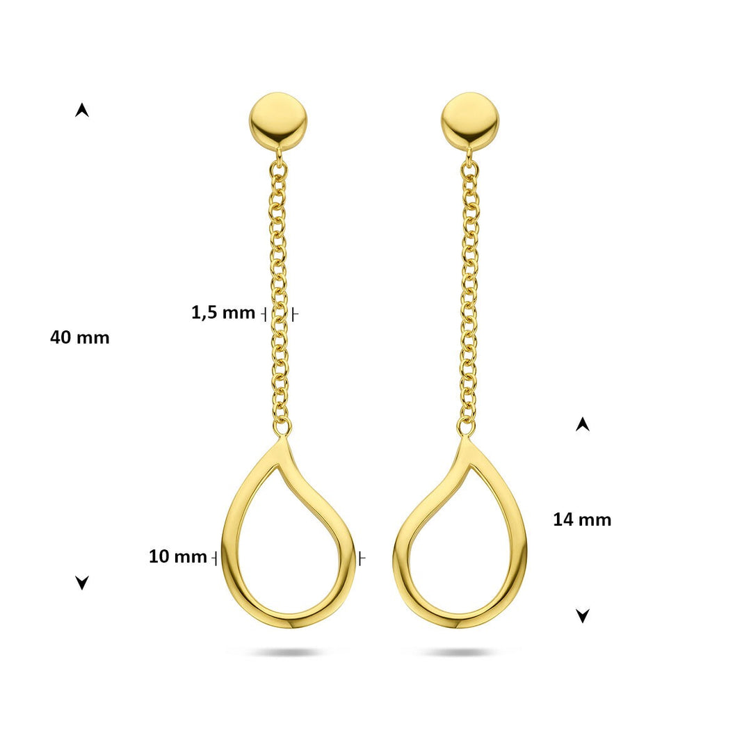 Gouden oorhangers druppelvorm – 14k geelgoud
