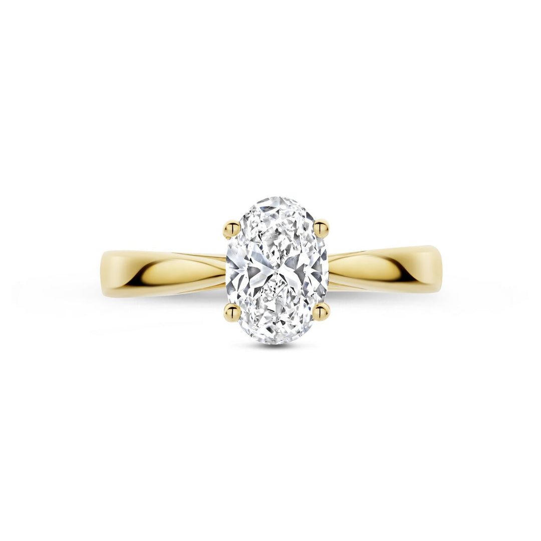 14k Geelgouden Dames Ring met Lab Grown Diamant