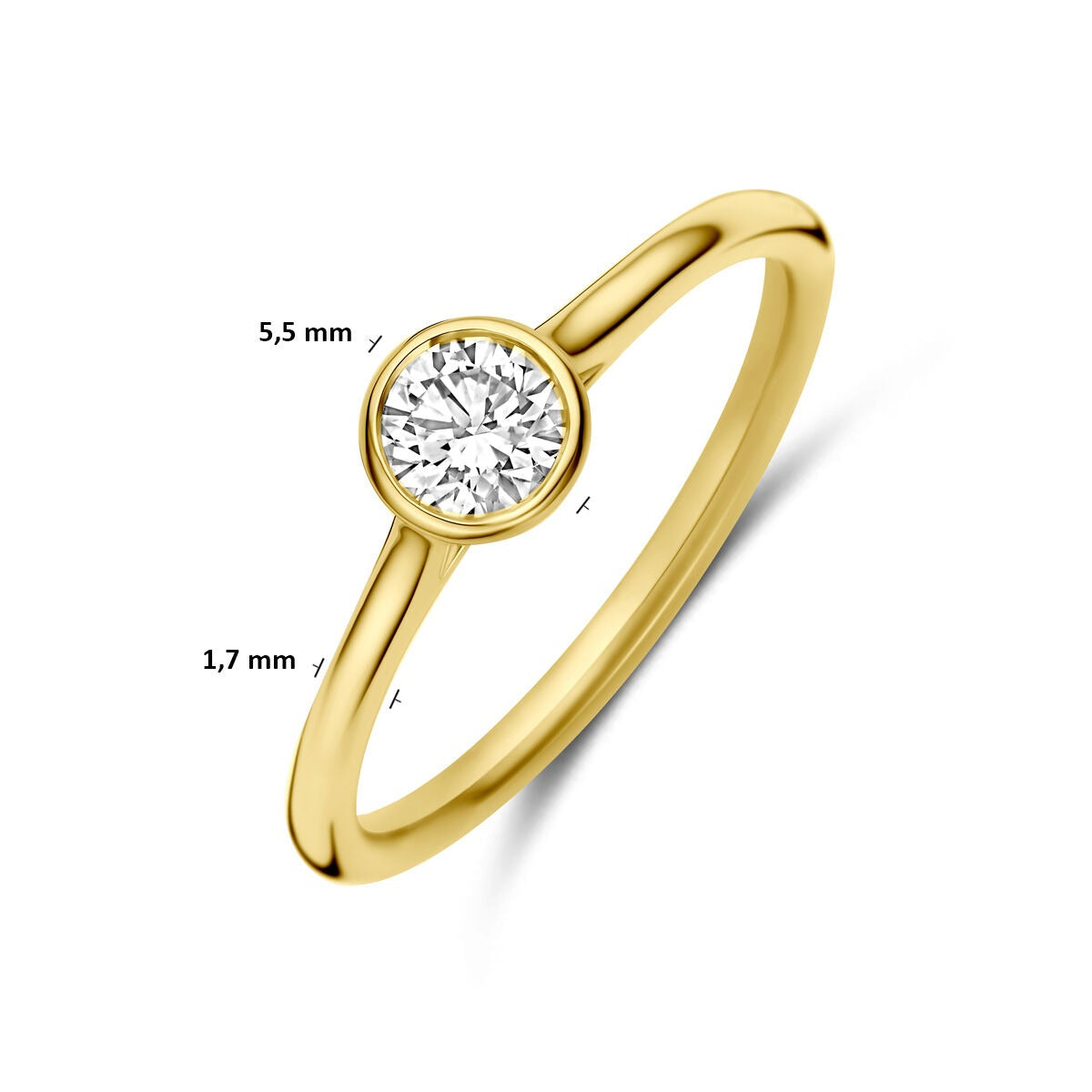 14k Geelgouden Ring met Diamant 0,40 ct Solitaire