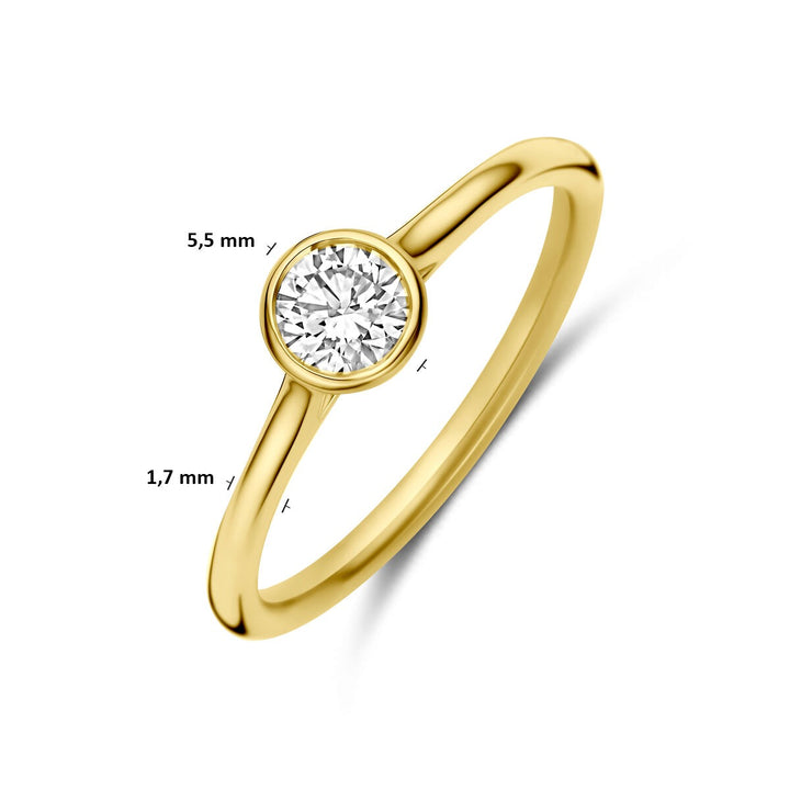 14k Geelgouden Ring met Diamant 0,40 ct Solitaire