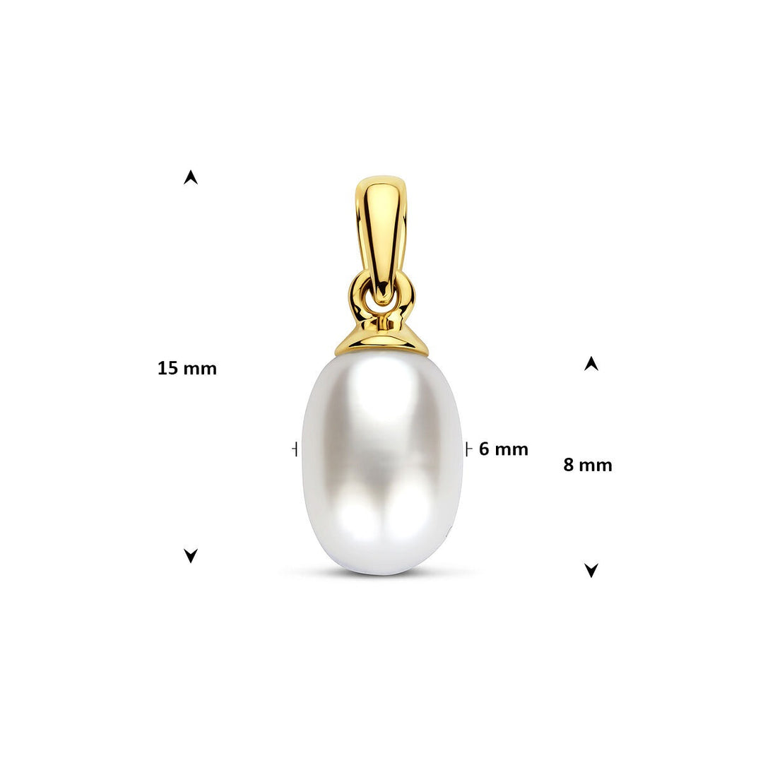 9k Geelgouden hanger met parel