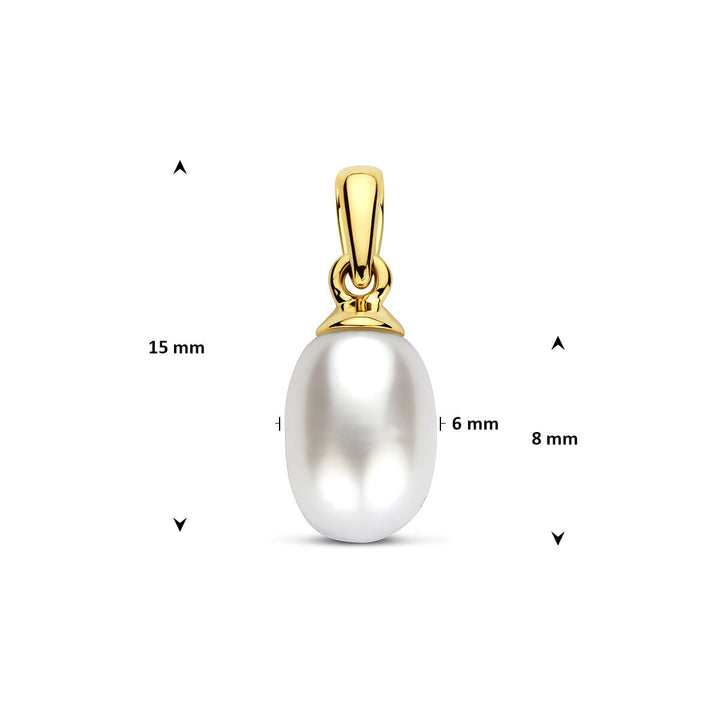 9k Geelgouden hanger met parel