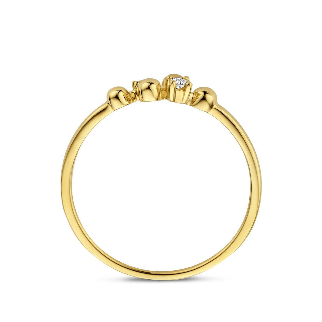 Gouden dames ring met diamant – 14k geelgoud