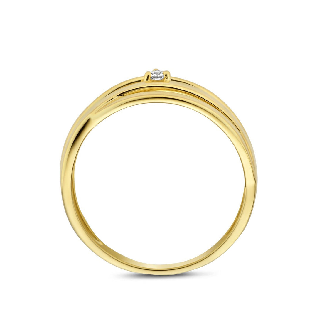 Gouden dames ring met diamant – 14k geelgoud
