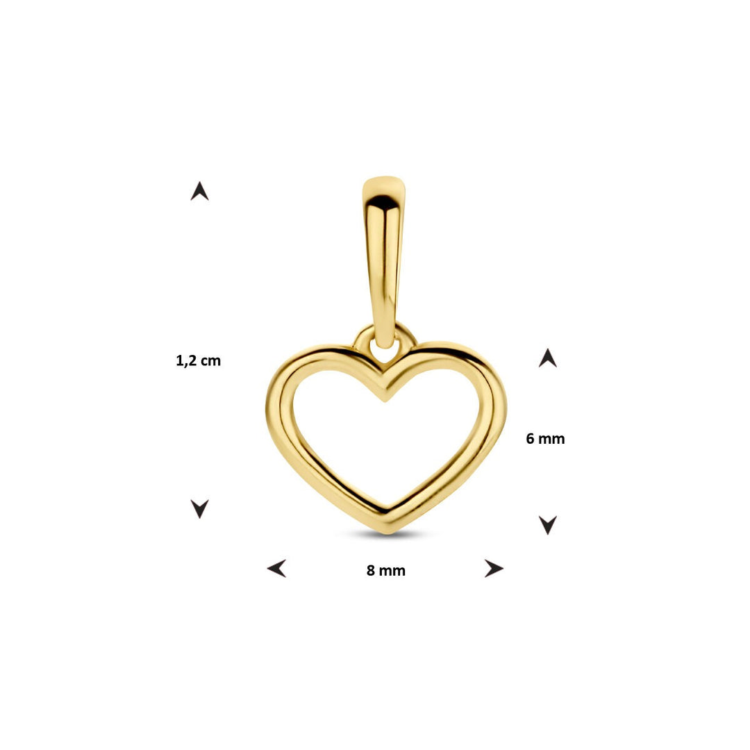 Gouden hartje hanger – 9k geelgoudkleurig